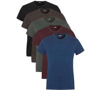 Lower East Basic Crew Neck T-Shirts for Men, Pack of 5, Made of 100% Cotton, T-Shirt in Many Colours, Multicoloured XXL