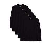 Lower East Basic Men's Long-Sleeved T-Shirt, Pack of 5, Black, S