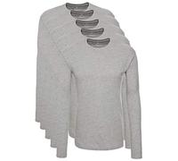 Lower East Basic Men's Long-Sleeved T-Shirt, Pack of 5, Grey, S