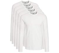 Lower East Basic Men's Long-Sleeved T-Shirt, Pack of 5, White, XL