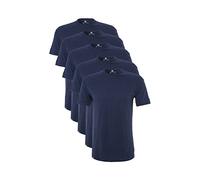 Lower East basic Men's T-Shirt with short sleeves, Pack of 5, Dark Blue, S