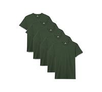 Lower East Basic Men's T-Shirt with V-Neck, Pack of 5, Dark Green, S