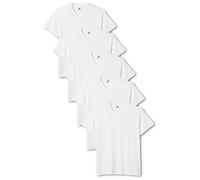 Lower East Basic Men's T-Shirt with V-Neck, Pack of 5, white, 3XL