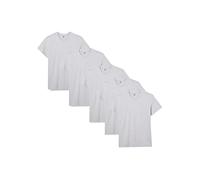Lower East Basic Short Sleeved Men's T-Shirt, Pack of 5, Grey, M