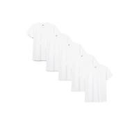 Lower East Basic Short Sleeved Men's T-Shirt, Pack of 5, White, 3XL