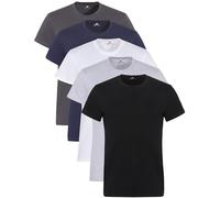 Lower East Le105 T-Shirt, Black, Anthracite, Dark Blue, White, Light Grey Melange, L (Pack of 5) Men