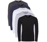 Lower East Men's Le133 Longsleeve T-Shirt, Black, Anthracite, Dark Blue, White, Light Grey Melange, 3XL (Pack of 5)
