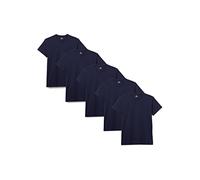 Lower East Men's Round Neck T-Shirt, Dark Blue (Pack of 5), L