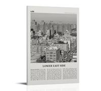 Lower East Side Black and White Poster Decorative Painting Canvas Wall Art Living Room Poster Bedroom Painting Wall Art Picture Print Modern Family Room Decor 08 x 12 inches (20 x 30 cm)