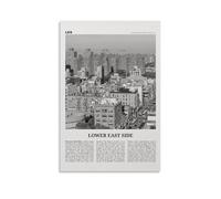 Lower East Side Black and White Poster Decorative Painting Canvas Wall Art Living Room Poster Bedroom Painting Wall Art Picture Print Modern Family Room Decor 12 x 18 Inches (30 x 45 cm)