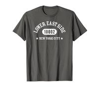 Lower East Side New York City 10002 / NYC Athletic Design T-Shirt, Men, Asphalt Grey, Small