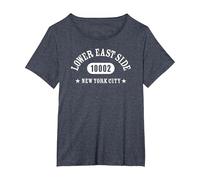 Lower East Side New York City 10002 / NYC Athletic Design T-Shirt, Women's Plus, Heather Blue, 2X