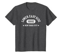 Lower East Side New York City 10002 / NYC Athletic Design T-Shirt, Youth, Dark Heather Grey, Small