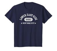 Lower East Side New York City 10002 / NYC Athletic Design T-Shirt, Youth, Navy Blue, Medium