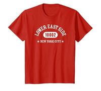 Lower East Side New York City 10002 / NYC Athletic Design T-Shirt, Youth, Red, Large