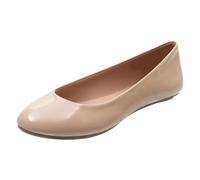 Lower East Side Women's Patent Chelsea Round Toe Dress Casual Flats, Nude Patent, 4.5 UK