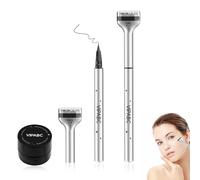 Lower Lash Stamp, 2 in 1 Liquid Eyeliner & Lower Lash Stamp Set, Smudge Proof Waterproof Bottom Lashes Stamp, Reusable Eyelash Stamp Makeup Tool, Quick Eyelash Tool for Girls Daily Use (Brown)