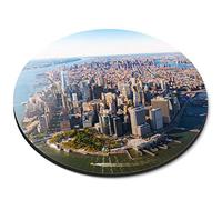 Lower Manhattan New York City - Flexible Round 5mm Rubber Mouse Mat Pad Office Home Novelty Printed Desk Accessory - 45629