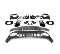 Lower Rear Body Spoiler For Benz A-Class W177 A200 A250 For AMG Sport Hatchback 2018-UP A35 Look Rear Diffuser Lip Bumper With Exhaust Pipe Rear Bumper Diffuser(Carbon Fiber Look)