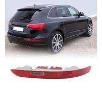 Lower Rear Bumper Reflector Light Lens W/O Bulbs For Audi Q5 2009-2015 | Right, ABS Waterproof, O/S Driver Side, Tail Stop Red Fog Lamp Cover
