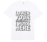 Lower Your Expectations I Work Here Office Humor Comfort Colors Adult Heavyweight T-Shirt