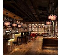 Lowering The Lantern A Chandelier American Country Industrial Retro Hemp Metal Hollow Chandeliers Nordic Living Room Bedroom Dining Room Bar Porch Ceiling Lamp 3 Light Sources, Black