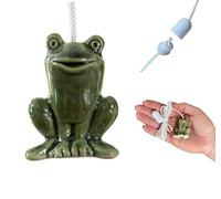 Lowgy Ceramic Green Frog Light Pull with Cord & Connector - Novelty Handle for Bathroom Lights, Fans and Blinds