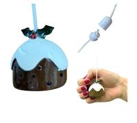 Lowgy Christmas Light Pull Handle with Cord & Connector for Easy Fitting - Novelty Festive Bathroom Pull Cord (Christmas Pudding)