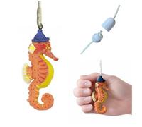 Lowgy Quirky Seahorse Light Pull with choice of Cord Colour & Connector - Resin Sealife Bathroom Pull Cord/Hanging Decoration