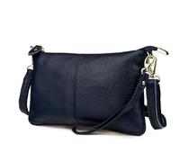 Lowille Genuine Leather Clutch Wallet For Women Wristlet Envelop Crossbody Purse Card Shoulder Bag (Blue)