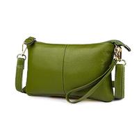 Lowille Genuine Leather Clutch Wallet For Women Wristlet Envelop Crossbody Purse Card Shoulder Bag (Green)