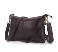 Lowille Genuine Leather Clutch Wallet For Women Wristlet Envelop Crossbody Purse Card Shoulder Bag (Purple)