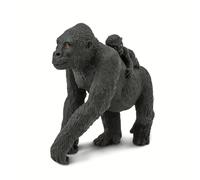 Lowland Gorilla with baby on back