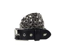Lowlife Armor Leather Belt in Black and Silver