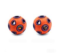 LOWPZNVE Can Produce Sound/Light, Double-Layer Dog Toy Ball, Natural Rubber, self-Cleaning Teeth, Teeth Grinding Leakage, pet Toy Ball (Orange+Purple+Luminous Ball, Small)