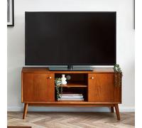 Lowry Cherry Wood Retro Style 120cm Media Unit