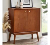 Lowry Cherry Wood Retro Style 70cm Compact 2 Door Sideboard