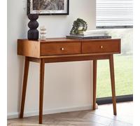 Lowry Writing Desk - 2 Drawer - Cherry Wood - Retro Style