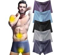 LOWVEDGK 5/8 Pcs Men's Massage Magnetic Therapy Underwears Magnetic Men's Boxer Brief (5 Pcs,XXL)