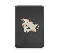 LOXASUM Case for 7-inch Kindle Paperwhite 12th Generation, PU Leather Cover with Dinosaur Design, Auto Wake/Sleep, Black (Cow)