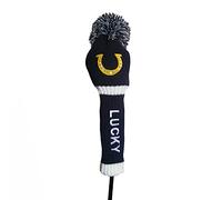 LOXASUM Driver Wood Golf Club Head Covers Knitted Embroidered Horse Shoe Lucky 460cc POM POM Original Golfer Gift Women Men