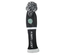 LOXASUM Golf Club Head Covers 3 Wood Knitted St. Patricks Day Gift Original Clover Embroidered Always Lucky 460cc Driver Wood POM POM