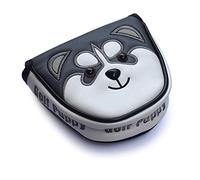 Loxasum Golf Putter Headcover Mallet Leather Cute Husky Animal Replacement Covers Compatible with Odyssey 2 Ball Putter, Scotty Cameron, Taylormade, Titleist, Ping and Mizuno
