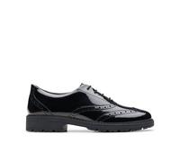 Loxham Brogue Youth Black Patent Brogues Clarks Black 4.5-Standard Fit