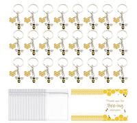 Loxiia 24 Set Employee Appreciation Gift Include Bee hive keychain Bulk Thank You Cards Packaging Bags, Team Gift Inspirational Gifts for Coworkers Teacher Colleagues Bee Party Favours
