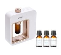 LOXIM Pride Aromatherapy Diffuser with Daytime Calm Collection Essential Oil Blends, Waterless Diffuser with Essential Oils, No Heat, Quiet, Battery Operated for Living Room Office Home Car (White)