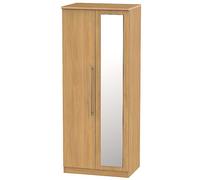 Loxley Assembled 2 Door Single Mirrored Wardrobe Oak