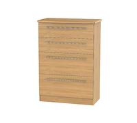 Loxley Assembled 4 Deep Drawer Chest of Drawers Oak