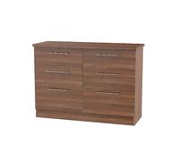 Loxley Assembled Bedroom 6 Drawer Midi Chest Walnut