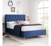 Loxley Ottoman Storage Bed - Blue Fabric - Sizes Available